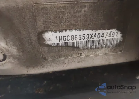 1999 Honda Accord Lx из США, поврежденный, VIN 1HGCG6659XA047497